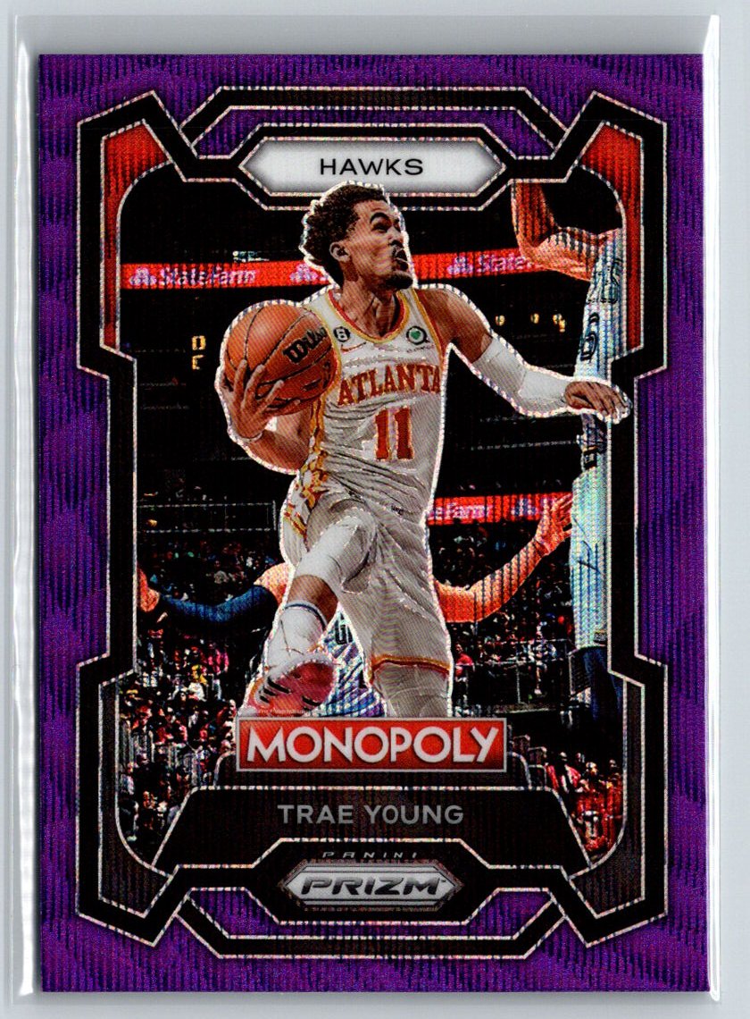 2023-24 Panini Prizm Monopoly #4 Trae Young Purple J68