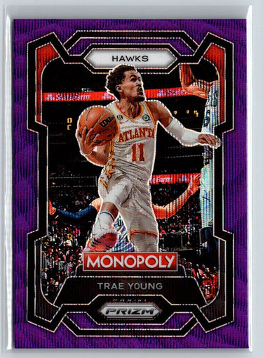 2023-24 Panini Prizm Monopoly #4 Trae Young Purple J68