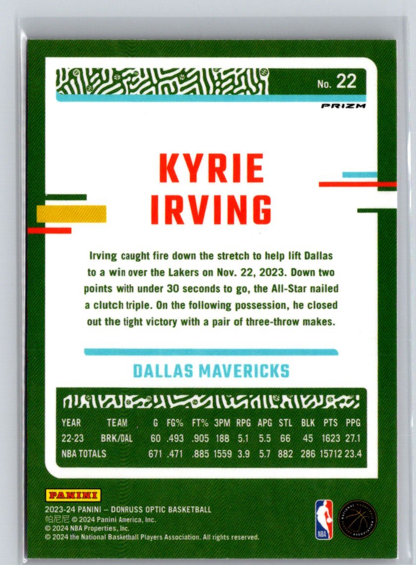 2023-24 Donruss Optic #22 Kyrie Irving Hyper Pink J68
