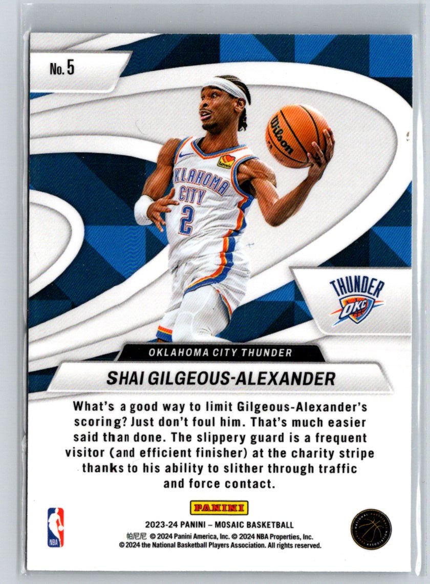 2023-24 Panini Mosaic #5 Shai Gilgeous-Alexander Give and Go J68