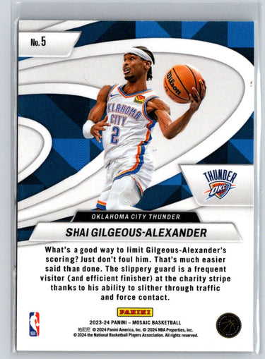 2023-24 Panini Mosaic #5 Shai Gilgeous-Alexander Give and Go J68