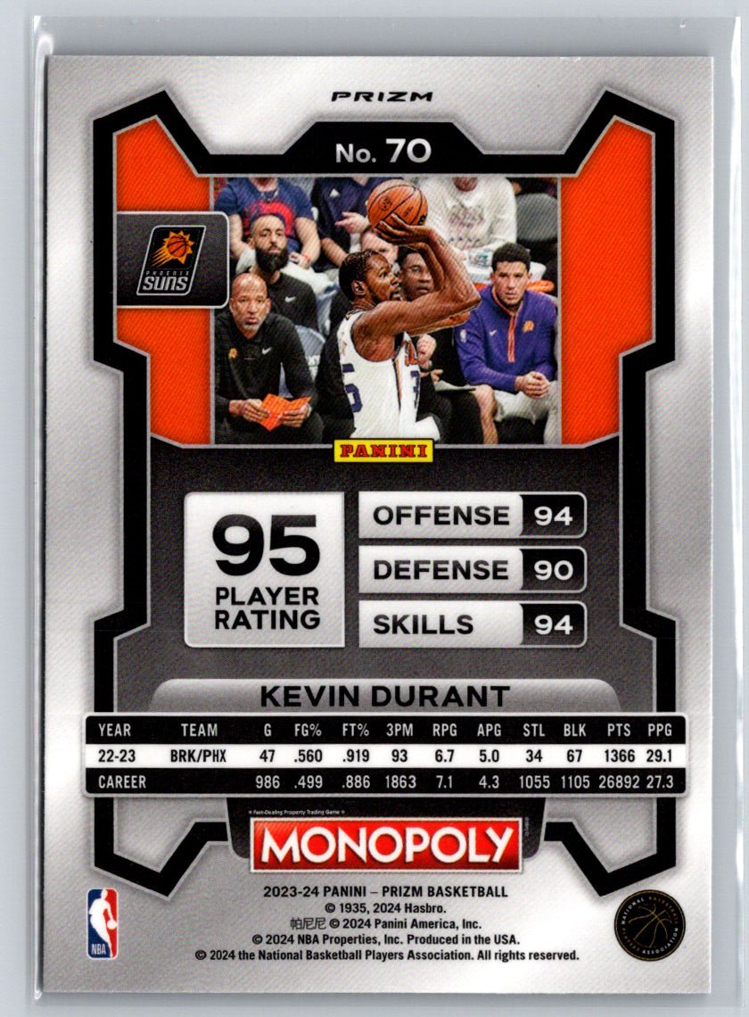2023 Panini Prizm Draft Picks #70 Kevin Durant Purple Wave J68