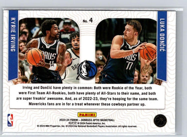 2023-24 Donruss Optic #4 Kyrie Irving / Luka Doncic Optical Illusions J69