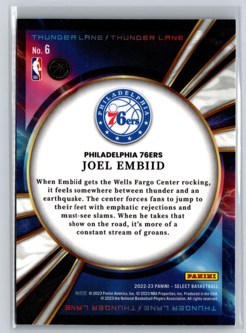 2022-23 Panini Select #6 Joel Embiid Thunder Lane J69
