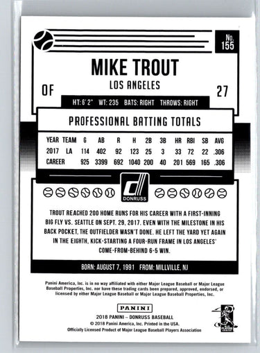 2018 Donruss #155 Mike Trout J69