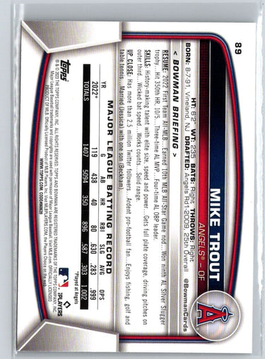 2023 Bowman #89 Mike Trout J70
