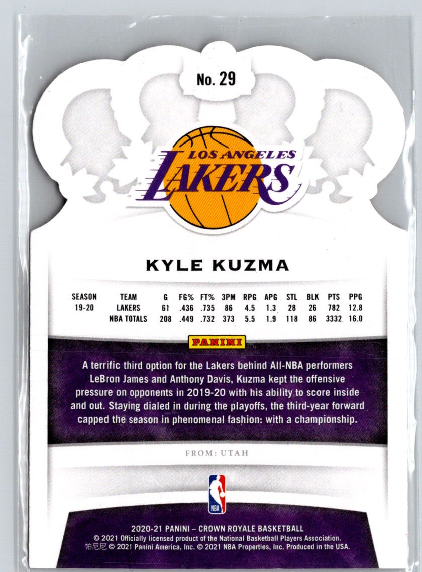 2020-21 Panini Crown Royale #29 Kyle Kuzma Crystal K01