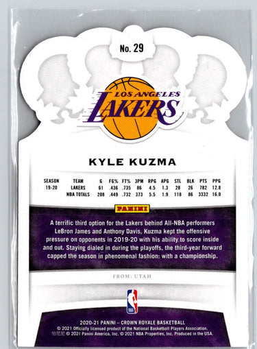2020-21 Panini Crown Royale #29 Kyle Kuzma Crystal K01