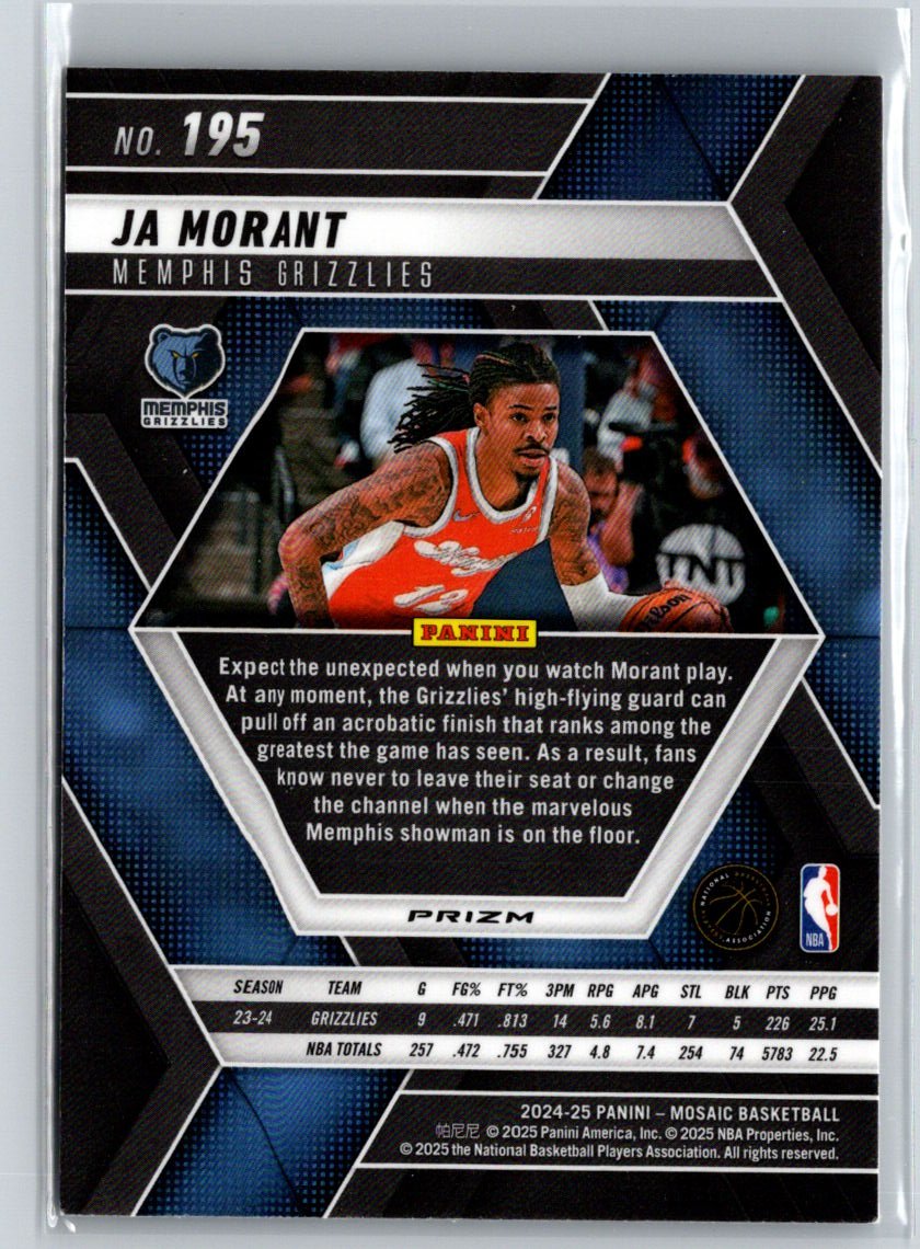 2024-25 Panini Mosaic #195 Ja Morant Mosaic K02