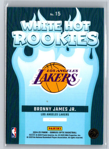 2024-25 Donruss Optic #15 Bronny James Jr. White Hot Rookies K02