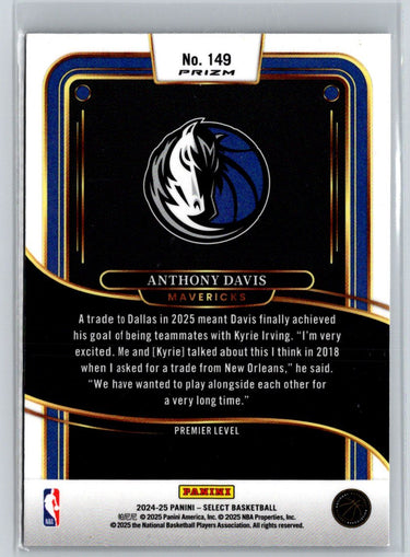 2024-25 Panini Select #149 Anthony Davis Silver Prizm K02