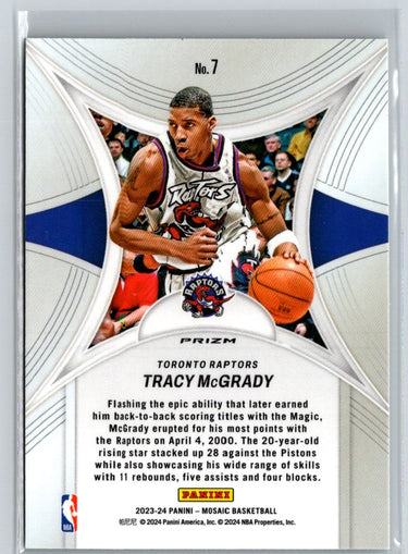 2023-24 Panini Mosaic #7 Tracy McGrady Epic Performers Mosaic Green K02