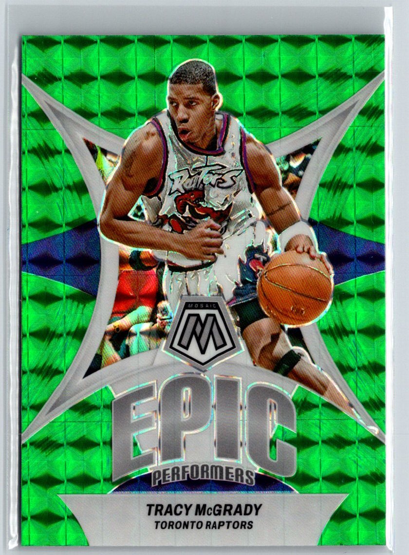 2023-24 Panini Mosaic #7 Tracy McGrady Epic Performers Mosaic Green K02