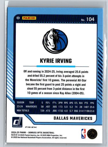 2024-25 Donruss Optic #104 Kyrie Irving Purple K03