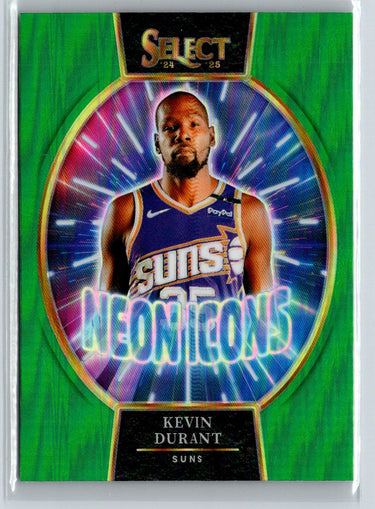 2024-25 Panini Select #11 Kevin Durant Neon Icons Green Prizms K03