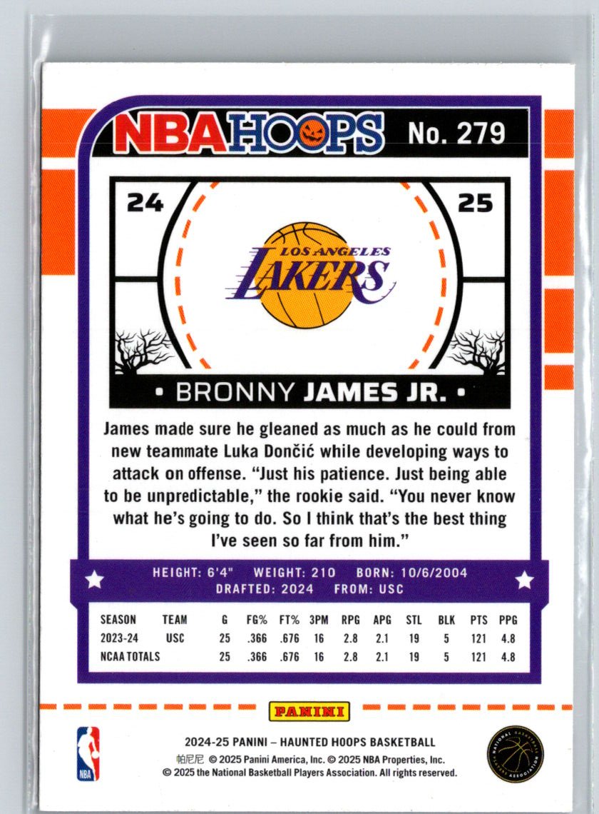 2024-25 Hoops Haunted Hoops #279 Bronny James Jr. K03