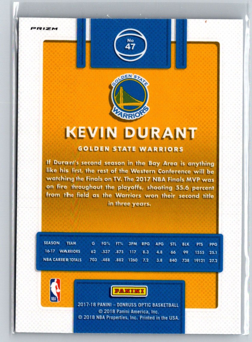 2017-18 Donruss Optic #47 Kevin Durant Blue Velocity K03