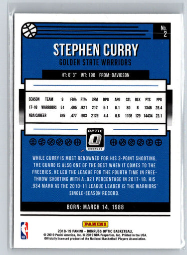 2018-19 Donruss Optic #2 Stephen Curry K03