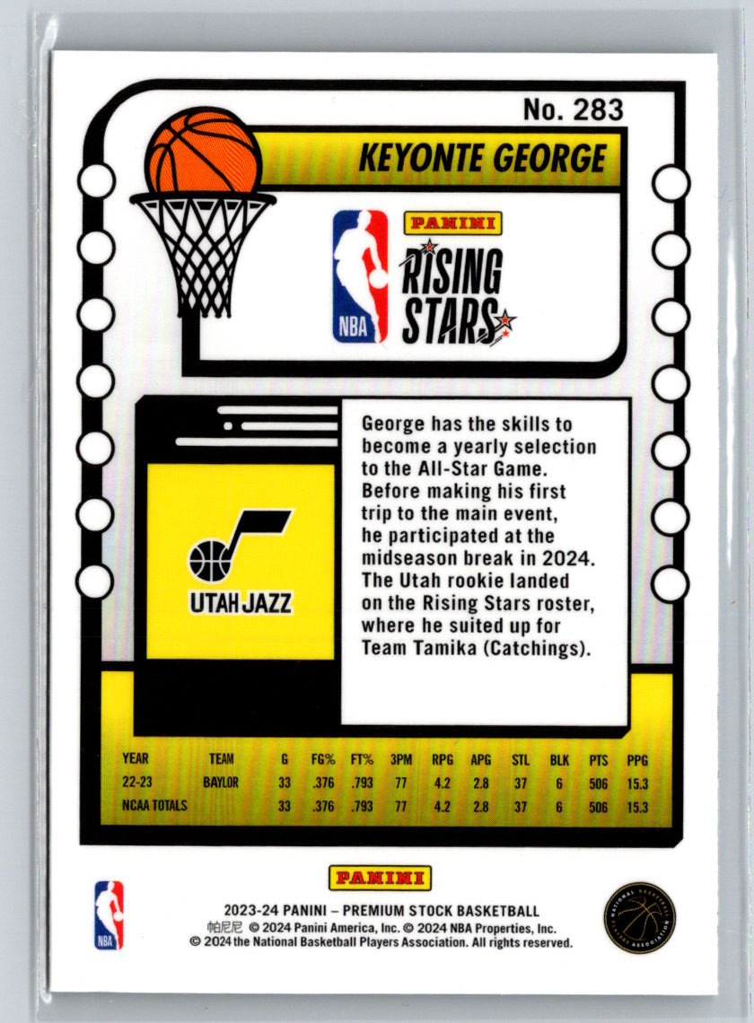 2023-24 Hoops Premium Stock #283 Keyonte George K04