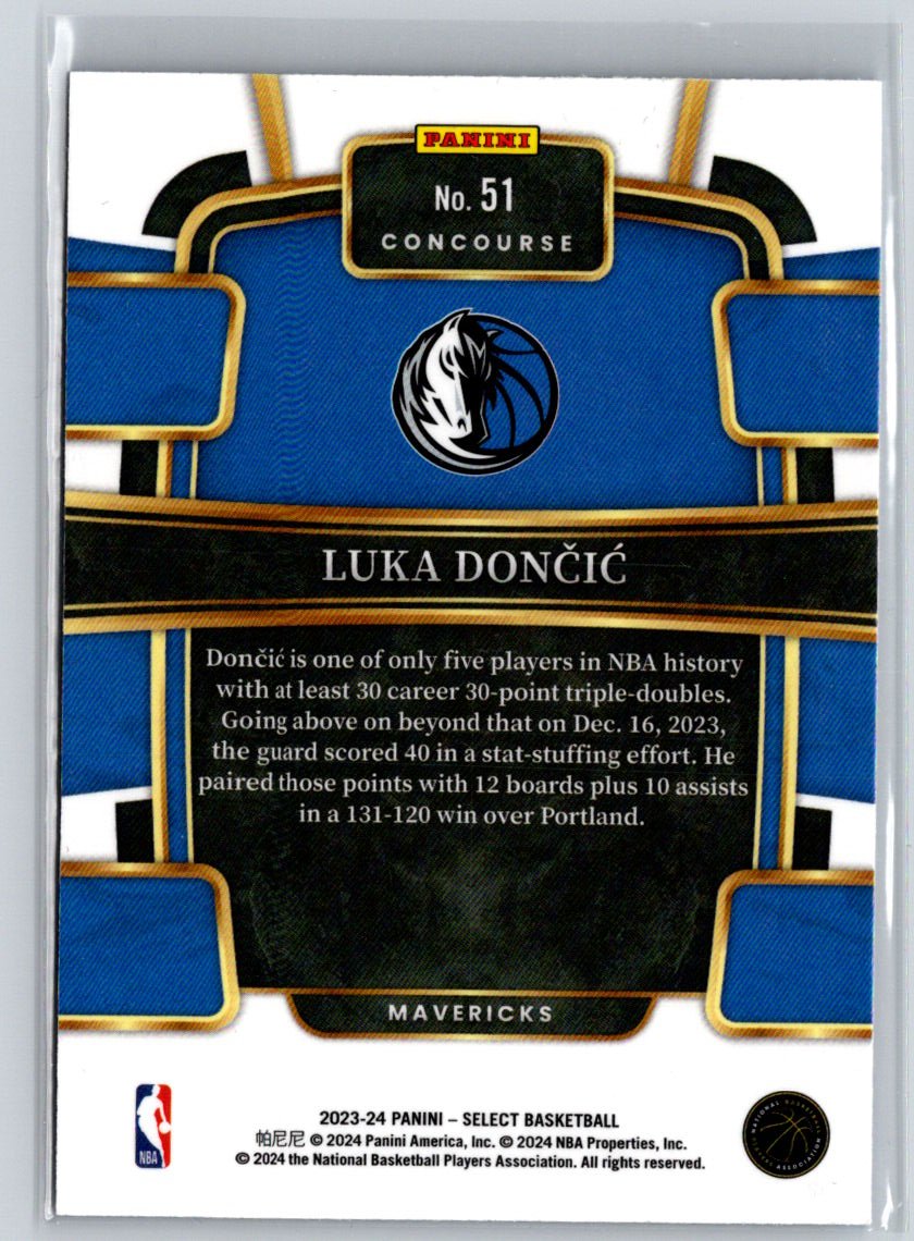 2023-24 Panini Select #51 Luka Doncic Blue (Retail Base) K04