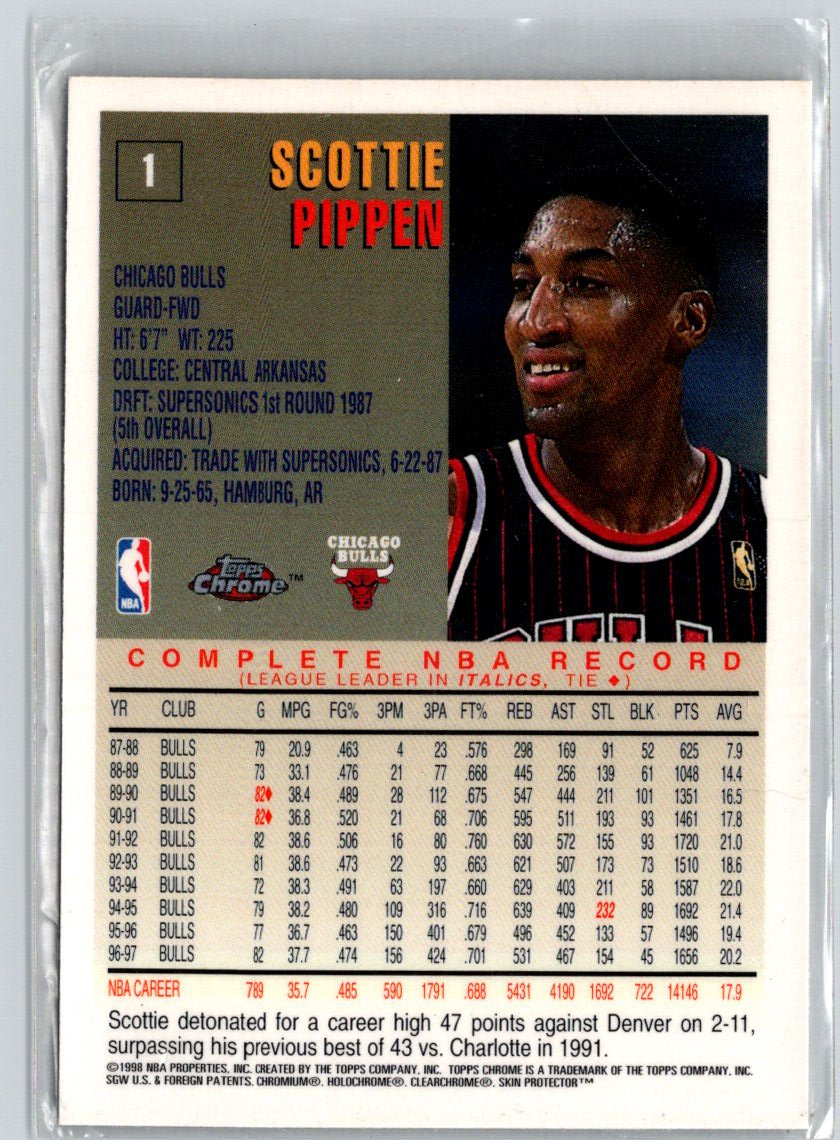 1997-98 Topps Chrome #1 Scottie Pippen K04