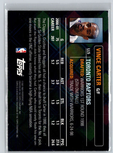 2001-02 Topps #LL5 Vince Carter Lottery Legends K04