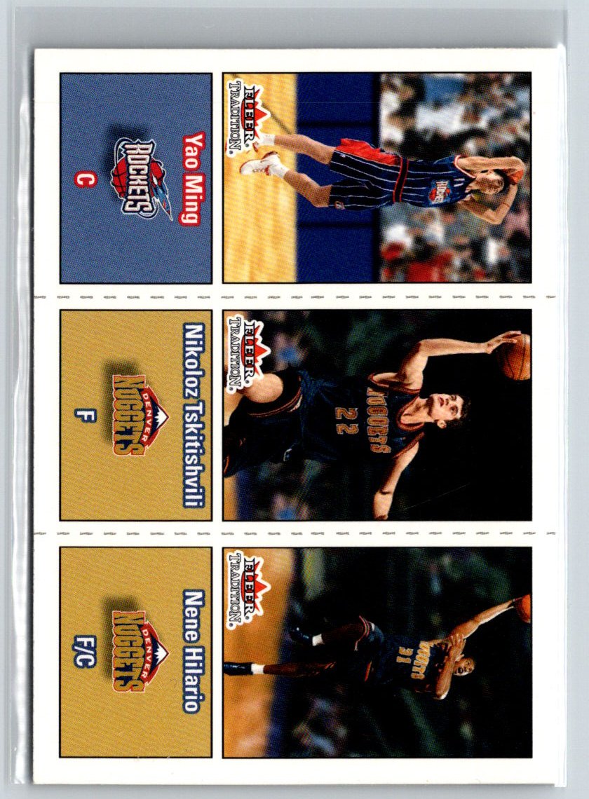 2002-03 Fleer Tradition #285 Yao Ming / Nikoloz Tskitishvili / Nene Hilario K04