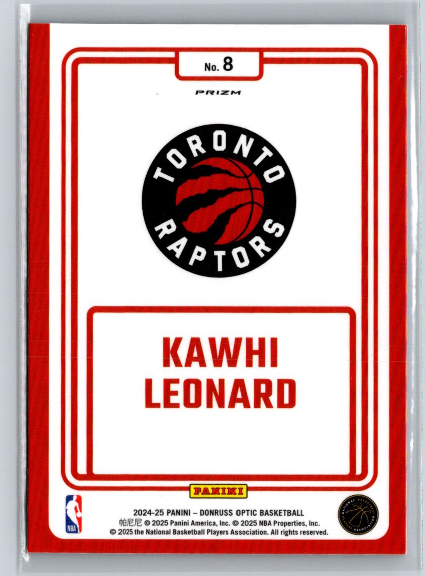 2024-25 Donruss Optic #8 Kawhi Leonard Winner Stays Purple K05