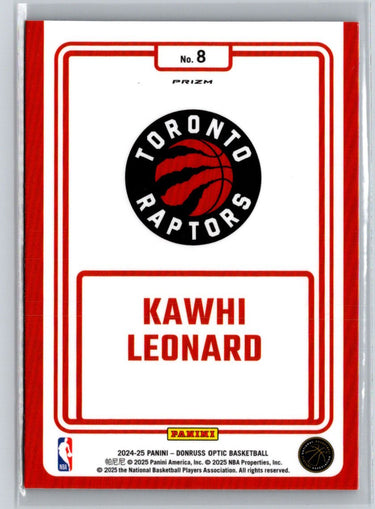 2024-25 Donruss Optic #8 Kawhi Leonard Winner Stays Purple K05