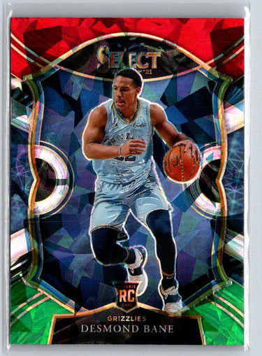 2020-21 Panini Select #90 Desmond Bane Red White Green Cracked Ice K05