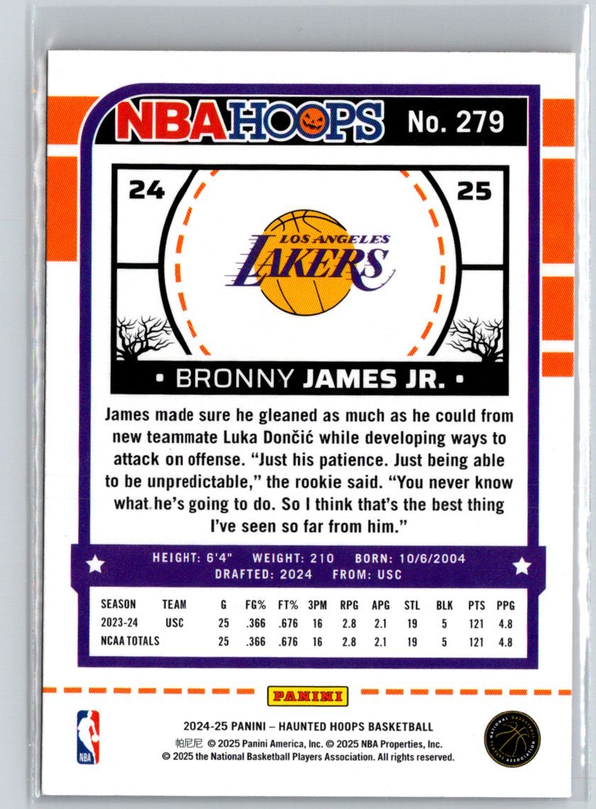 2024-25 Hoops Haunted Hoops #279 Bronny James Jr. Orange K06