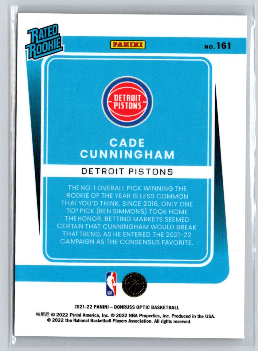 2021-22 Donruss Optic #161 Cade Cunningham K06