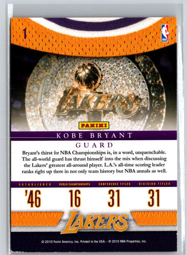 2009-10 Panini Season Update #1 Kobe Bryant Lakers Legacy K08