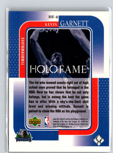 1999-00 Upper Deck HoloGrFX #HF-6 Kevin Garnett HoloFame K08