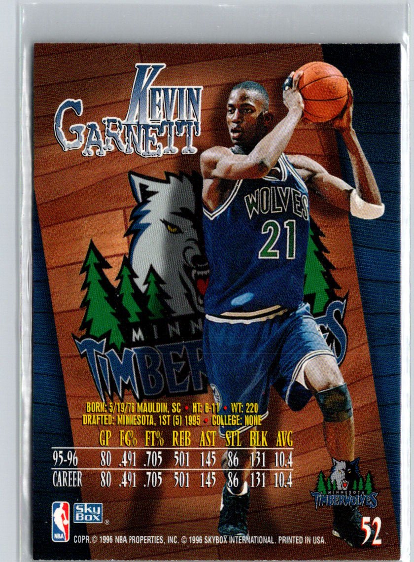1996-97 SkyBox Z-Force #52 Kevin Garnett K08