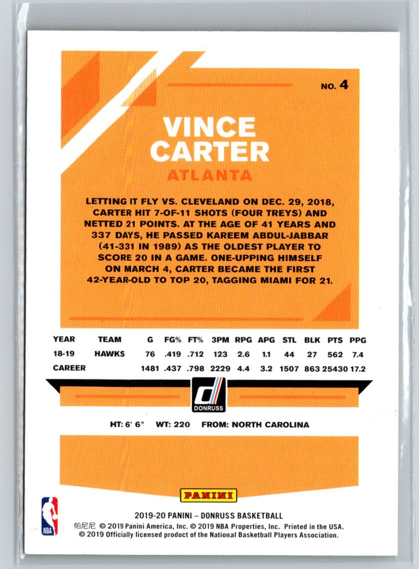 2019-20 Donruss #4 Vince Carter Green Flood K09