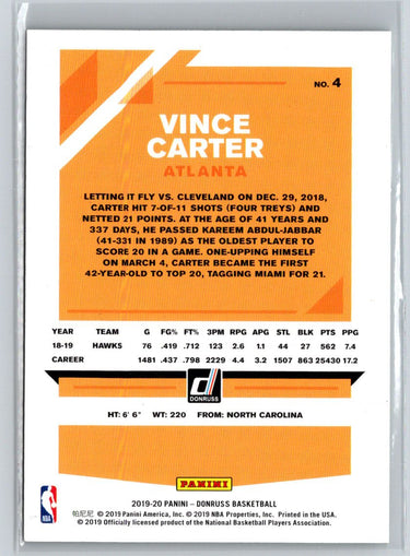 2019-20 Donruss #4 Vince Carter Green Flood K09