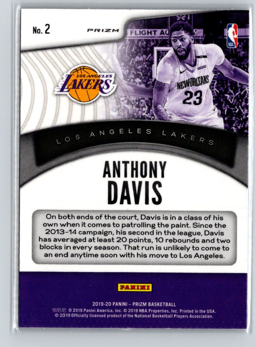 2019-20 Panini Prizm #2 Anthony Davis Dominance Silver K10