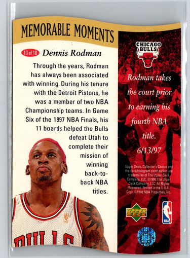 1997-98 Collector's Choice #10 Dennis Rodman Memorable Moments K11