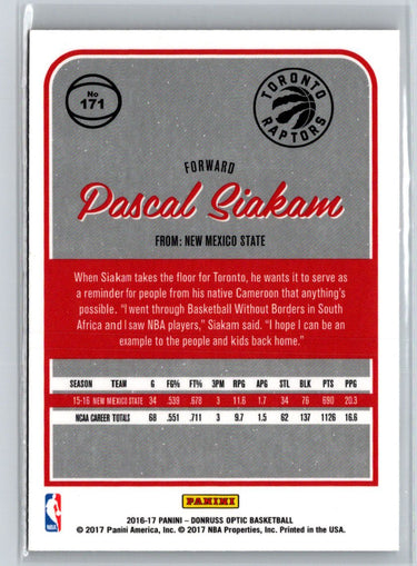 2016-17 Donruss Optic #171 Pascal Siakam K15