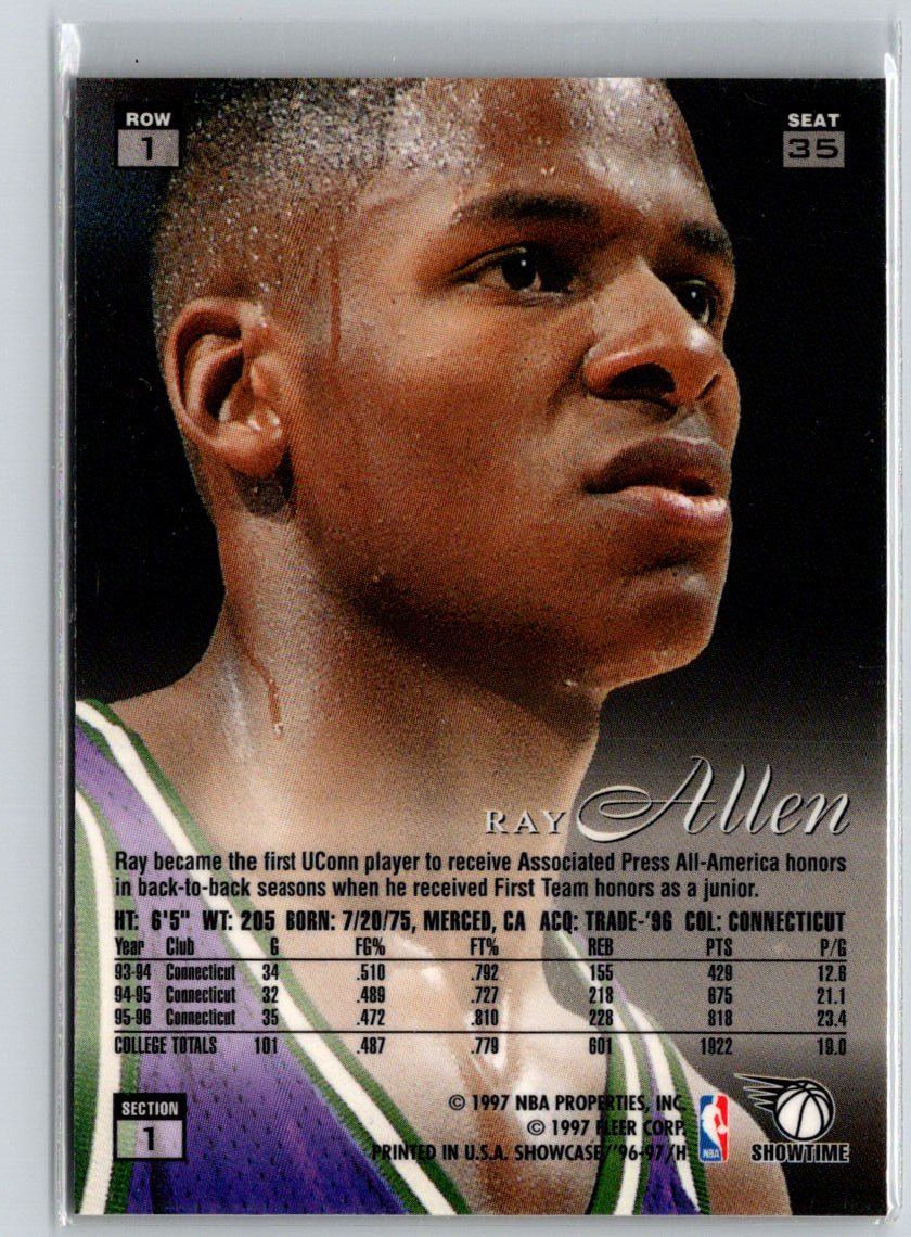 1996-97 Flair Showcase #35 Ray Allen Flair Showcase Row 1 (Grace) K15