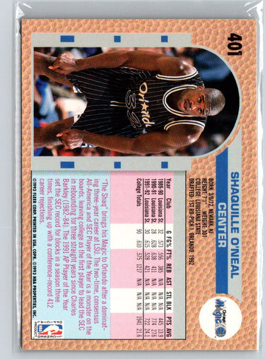 1992-93 Fleer Drake's #37 Shaquille O'Neal K15
