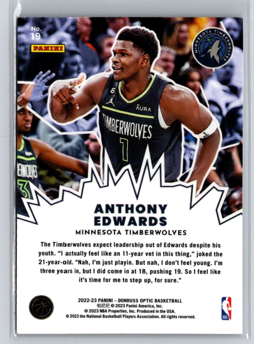 2022-23 Donruss Optic #19 Anthony Edwards My House K16