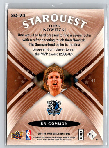 2008-09 Upper Deck #SQ-24 Dirk Nowitzki StarQuest Un-Common K17