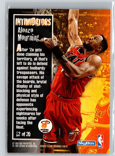 1996-97 SkyBox Premium #12 Alonzo Mourning Intimidators K17