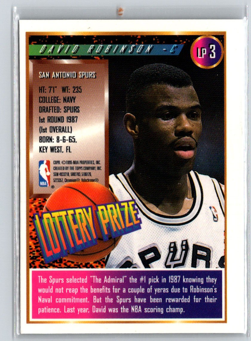 1994-95 Finest #LP3 David Robinson Lottery Prize K17