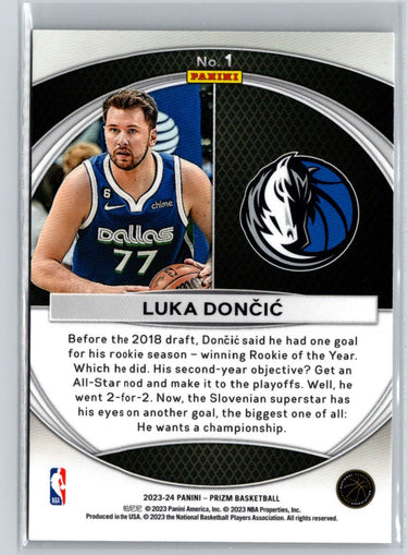 2023-24 Panini Prizm #1 Luka Doncic Global Reach K18