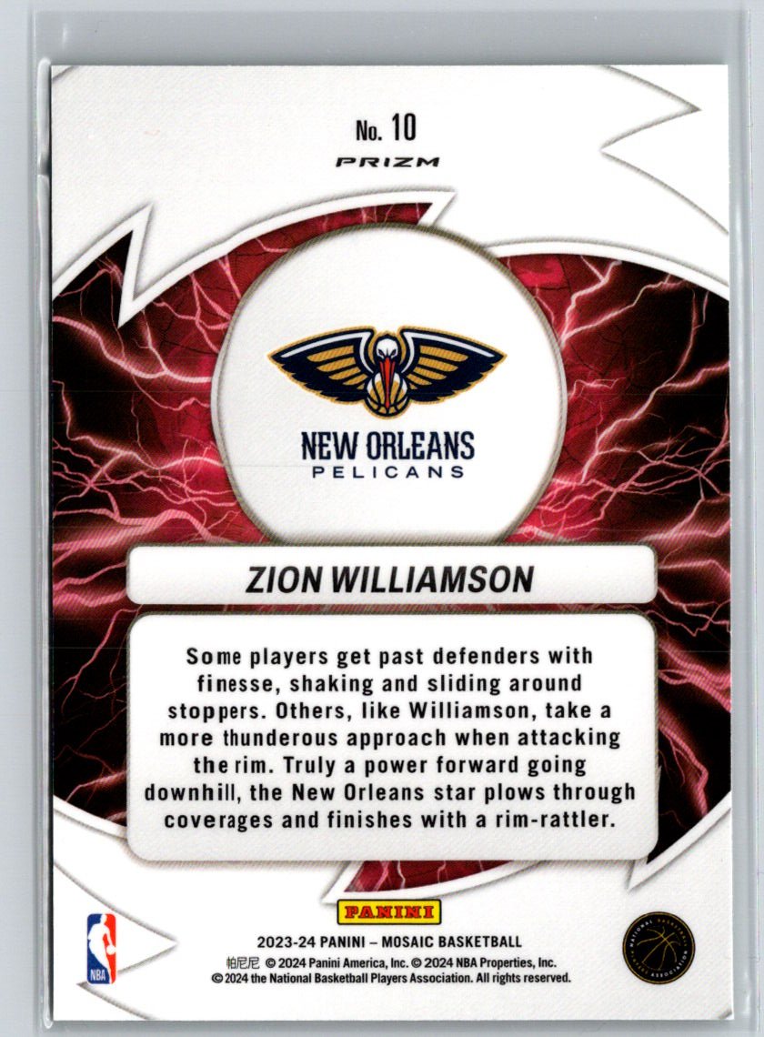2020-21 Panini Mosaic #10 Zion Williamson Stare Masters Mosaic K18