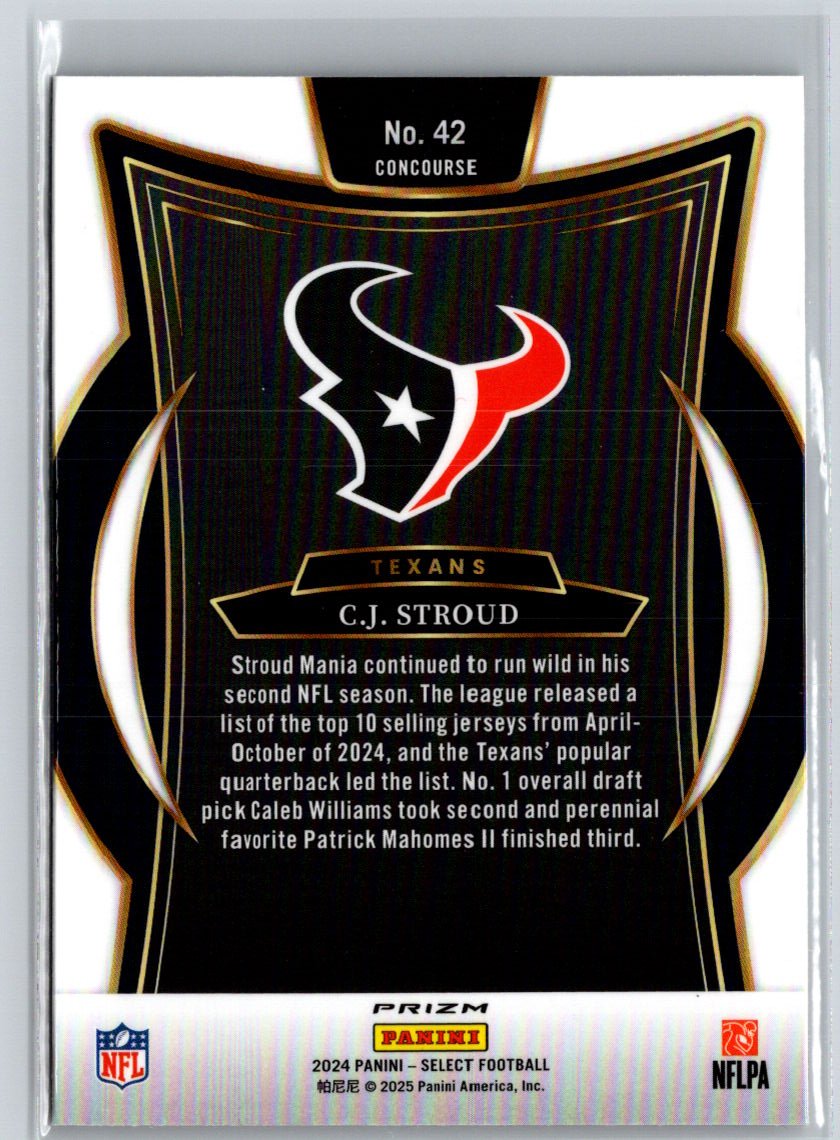 2024 Panini Select - Black & Red Prizm Shock #42 C.J. Stroud K19