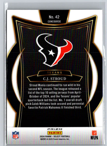 2024 Panini Select - Black & Red Prizm Shock #42 C.J. Stroud K19